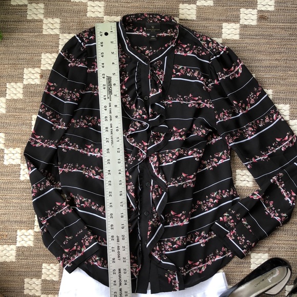 Worthington feminine Ruffle and Birds Shirt-Medium - Picture 6 of 9